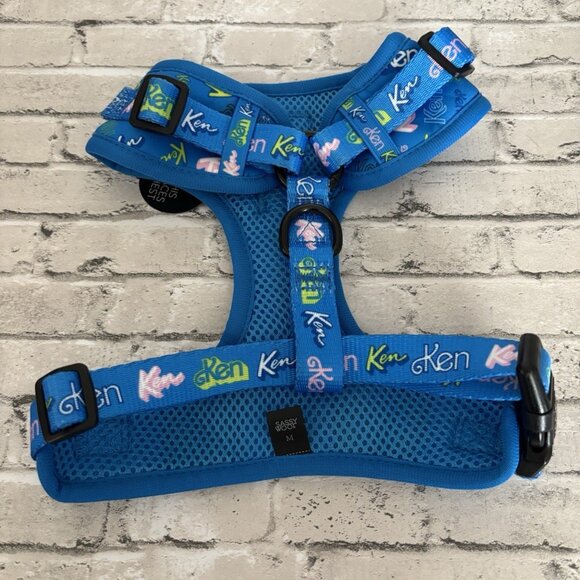 Sassy Woof Ken Barbie Blue Dog Harness Size M NWT - Picture 2 of 3